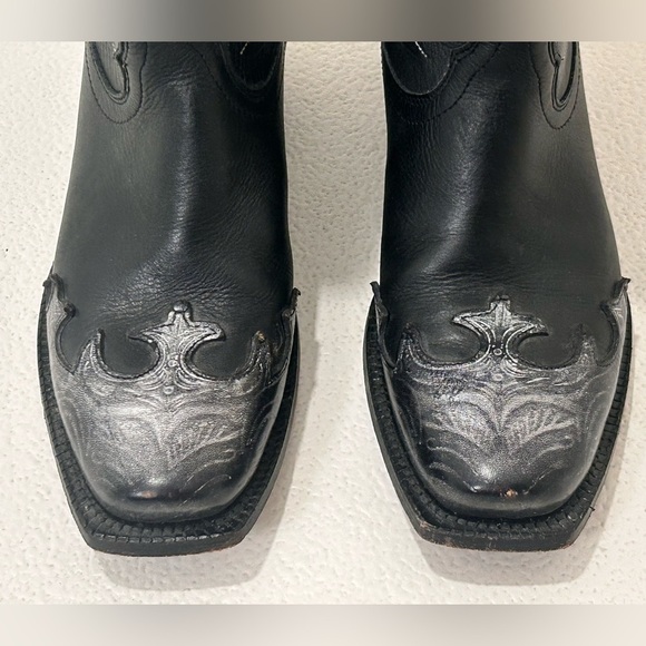 Tony Lama Womens (VF3033) Vaquero 11” Black Veil leather Cowgirl Boots Size 6B - Picture 10 of 14